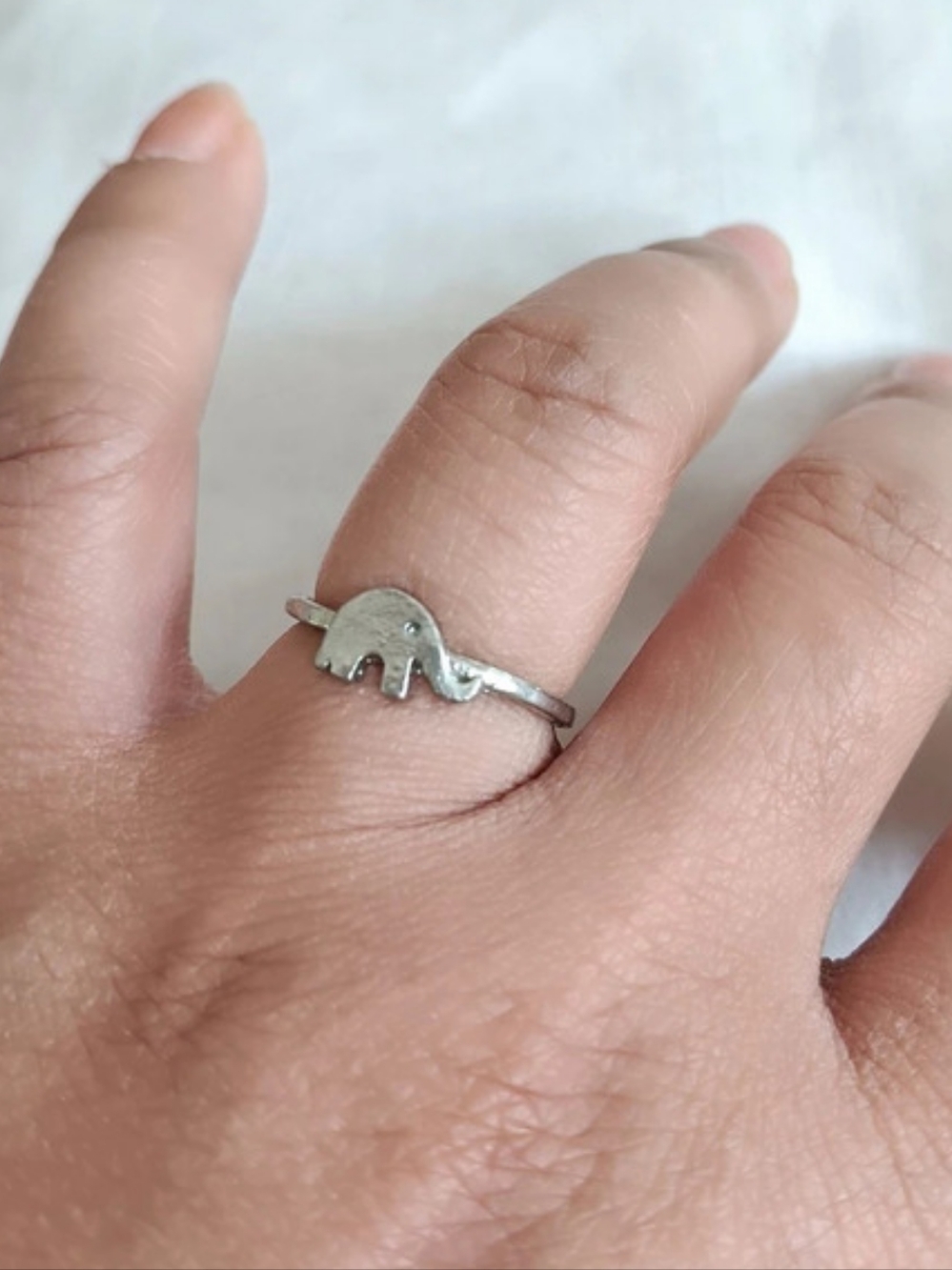 Silver Elephant Ring Size 6